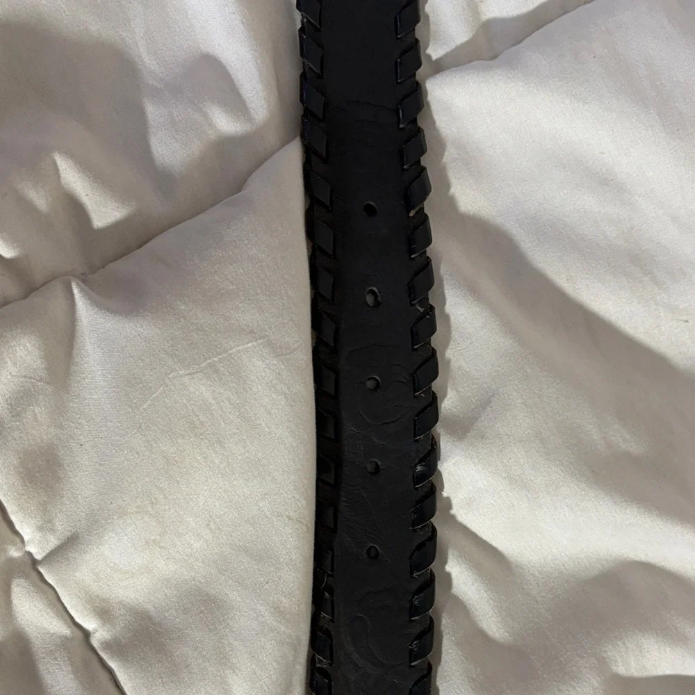 USA Black Leather Belt with Silver Buckle